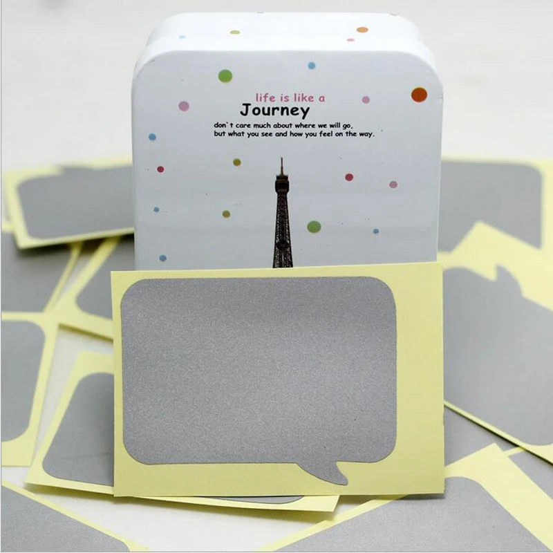 Стикер для открыток, 65x45 мм, квадратный размер заготовка серебряного цвета