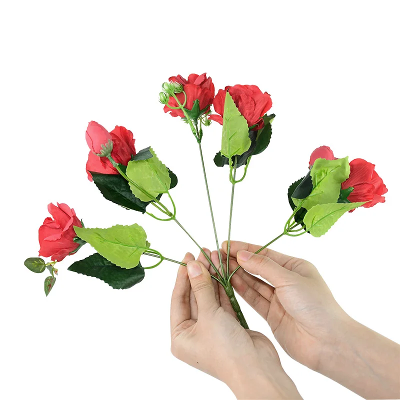 

30cm Beautiful Artificial Rose Flower Bouquet Small Heads Silk Rose Branches For Wedding Decoration Bride Flower Home Room Decor