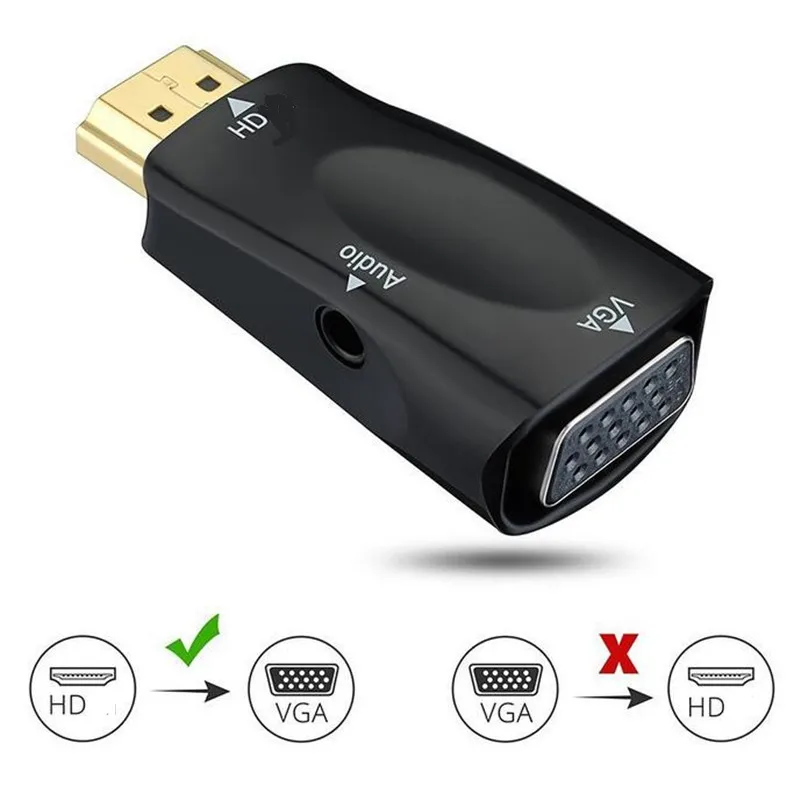 Переходник с HDMI совместимым штекером на гнездо VGA переходник 1080P HD кабель