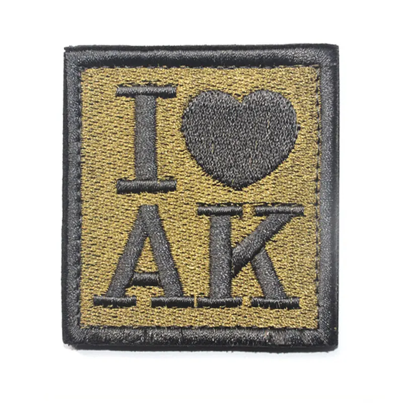 Значок I Love Ak эмблема моральный дух 5 8*5 8 см браслет с 3D вышивкой стандартная