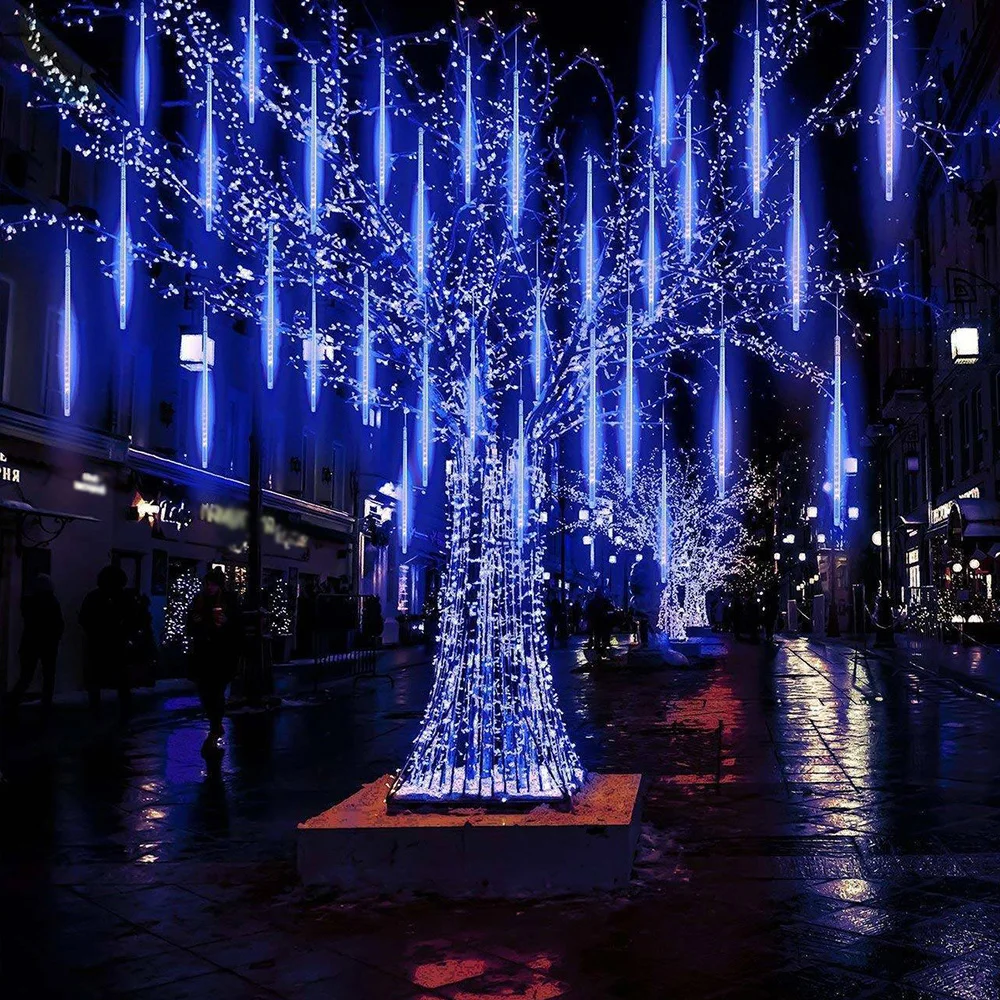 2021 Новый год 50 см наружный Метеоритный Дождь 8 трубок светодиодные Струнные