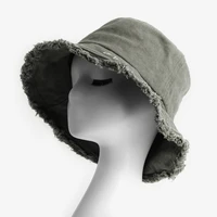 women solid cotton twill bucket hat letter embroidery hat washed fisherman hat sun prevent embroidered black khaki mustard hat