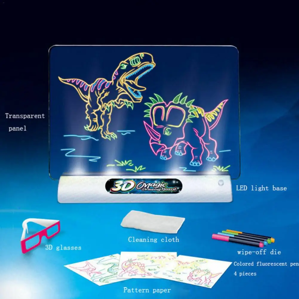 Портативный планшет для рисования Magic Pad Deluxe со светодиодной подсветкой 3D доска