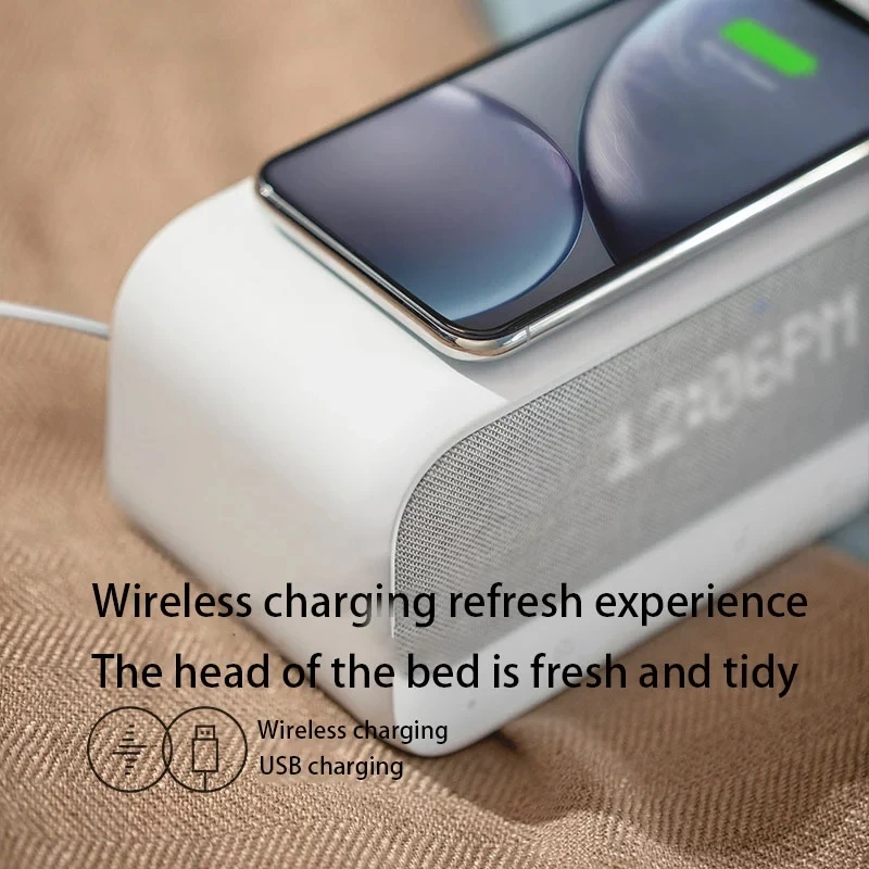 

Alarm Clock Speaker FM Radio Soundcore Wakey Bluetooth Speaker with Wireless Charger for Iphone Xiaomi Huawei