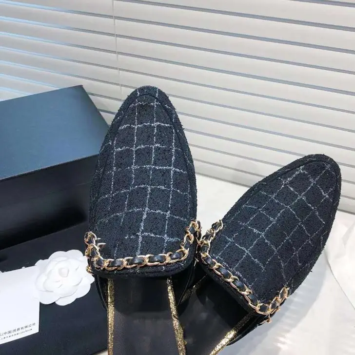 

prowow Metal Chain Woman Slippers Low Heel Summer Outdoor Fashion Woven Ladies Sandals Luxury Designer Female Shoes