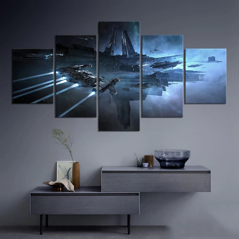 

5Pcs EVE Online Video Games Modular Wall Art HD Canvas Posters Pictures Paintings Home Decor Accessories Living Room Decoration