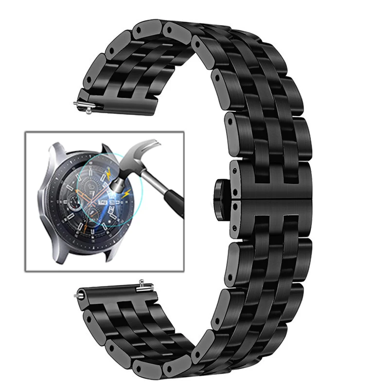 22 мм Универсальная Миланская петля для samsung gear S3 Classic/S3 Frontier/galaxy watch 46 мм регулируемый ремешок из нержавеющей стали - Цвет ремешка: black