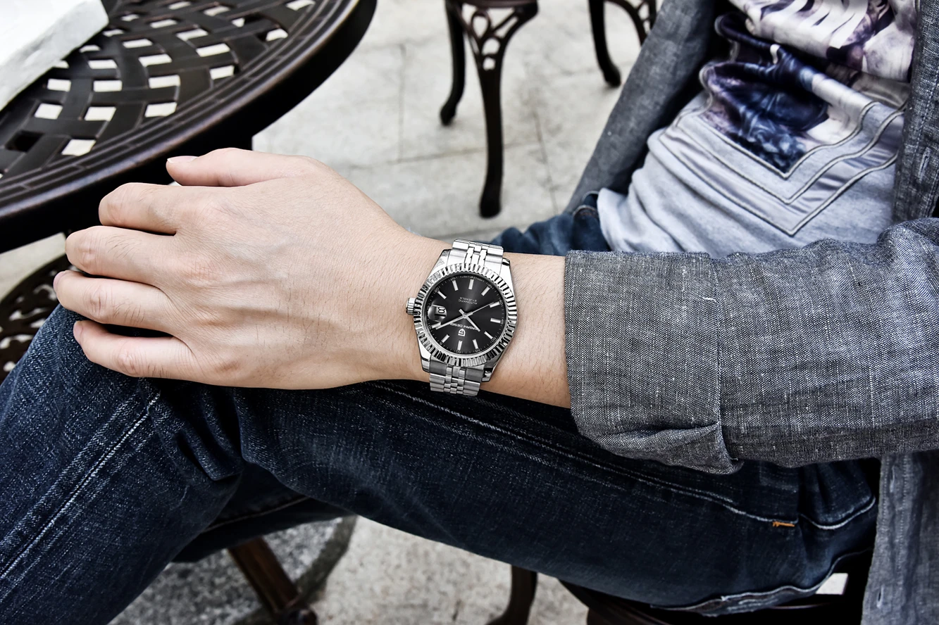 PAGANI дизайнерские брендовые 100 м водонепроницаемые спортивные часы с календарем и сапфиром Rolexable Мужские автоматические механические часы Relogio Masculino