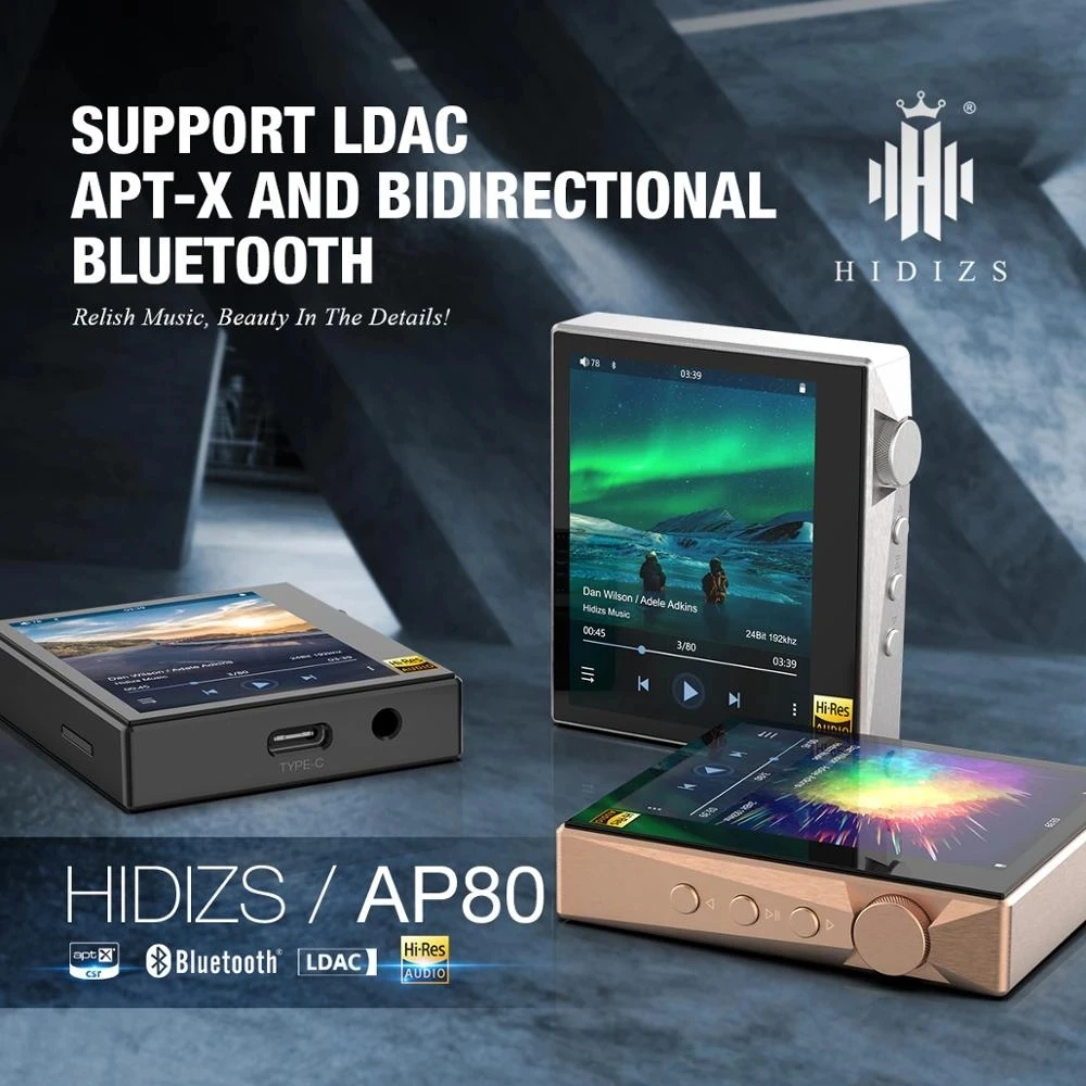 Hi-Fi MP3-плеер Hidizs AP80 версия из нержавеющей стали Портативный сенсорный экран Bluetooth