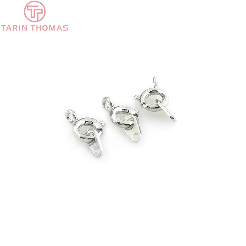 Латунные Пружинные круглые застежки с покрытием 24 каратным золотом 4 шт. 6 Х9 мм