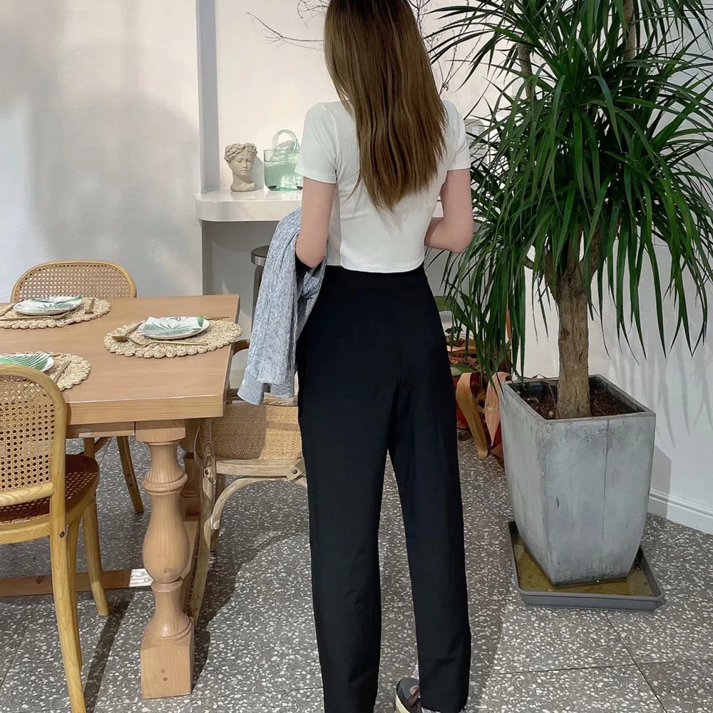 

Pants Women's 2021 Summer New Products Women's European and American Style Retro Fashion All-match High Waist Casual Pants
