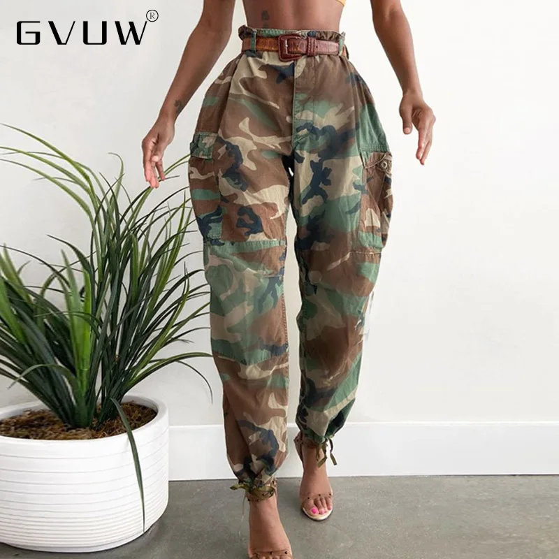 

GVUW Casual Pants Fan Color Net Red Street Shooting High Waist Harlan Leggings Personalized Casual Pants Women Overalls