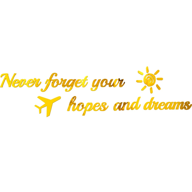 

WS199 Hope and dream ins wind room English stickers creative girls dormitory bedroom bedside 3d stereo wall stickers
