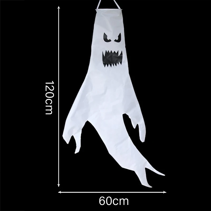 

Polyester White Halloween Ghost Windsocks Hanging Decorations Flag Spooky Party Supplies