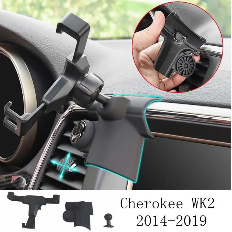 

For Jeep Grand Cherokee 2014 2015 2016 2017 2018 2019 Car Air Vent Mount Smartphone Holder Stand Mobile Phone Stable Cradle
