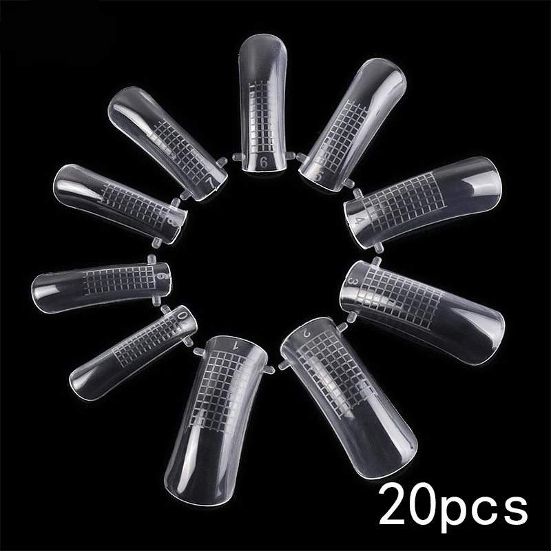 20pcs My-да 100 шт./компл. нейл-арта быстрое строительство поли гель для французского прозрачные накладные советы полное покрытие расширение формы инструменты для маникюра - Цвет: 20pcs