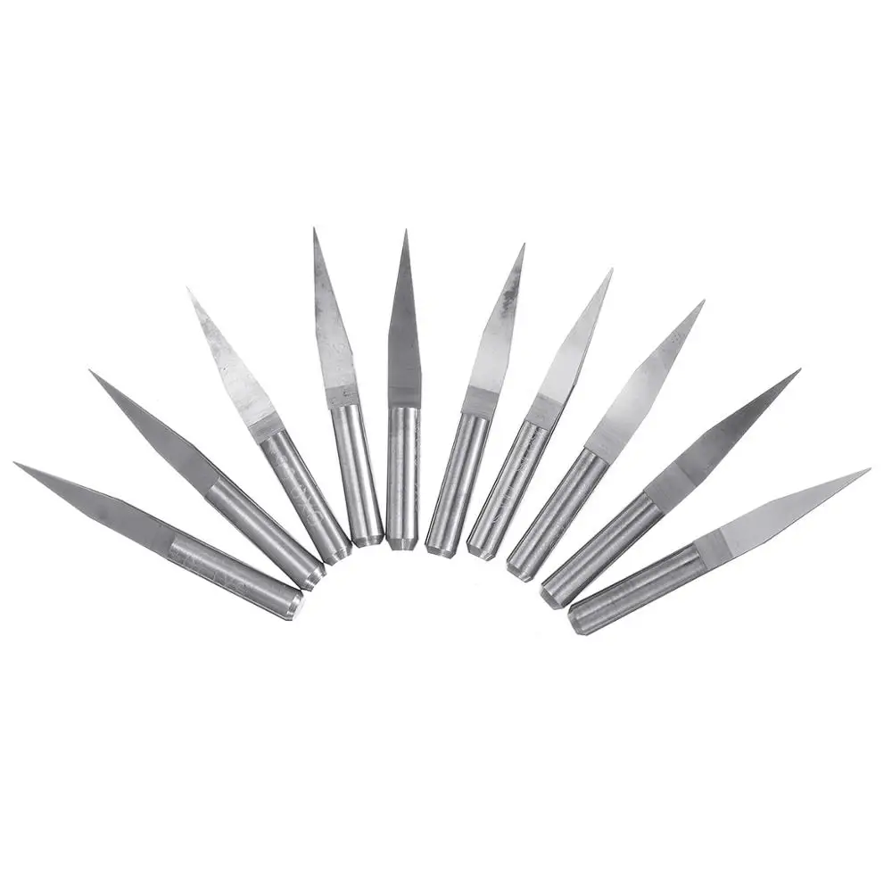 

20pcs 0.1mm 10/15/20/30 Degree 3.175mm Carbide PCB Engraving Bit CNC Router Tool