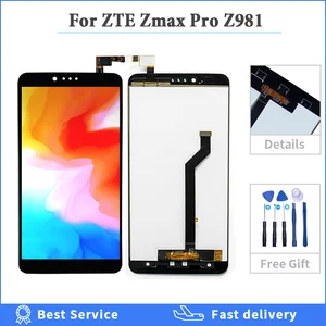 100 tested display for zte zmax pro z981 lcd display touch screen digitizer assembly replacement for zte zmax pro z981 phone free global shipping