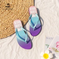 cupshe letter print gradient flip flops sandals for women 2021 summer beach soft pe open toe thong strap slippers flip flop shoe
