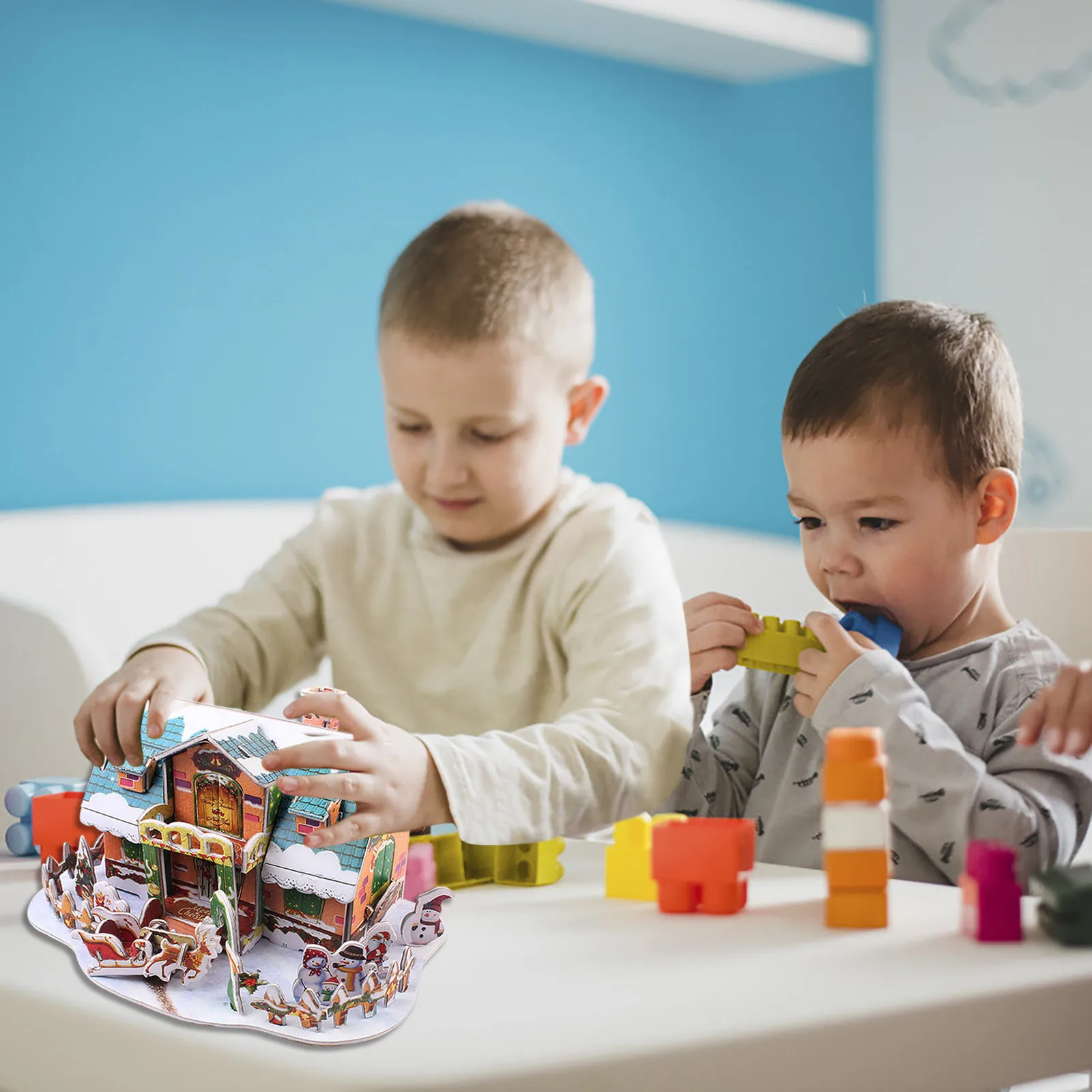 

3d Duzzle House Cardboard Color House 3d Puzzle Diy Educational Toy Wooden Puzzles Kids Toy Juguetes Early Learning Puzzle