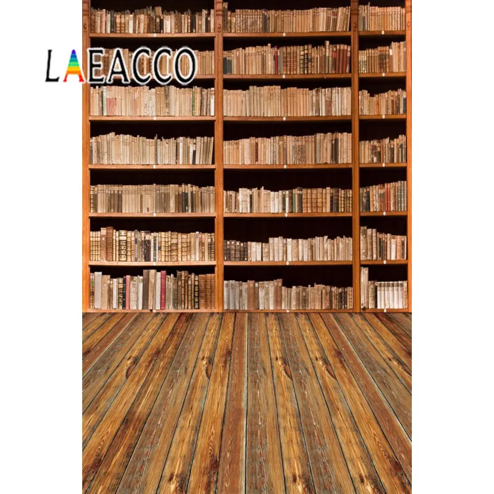 Деревянная книжная полка Laeacco школьный учебный интерьер фотографические фоны