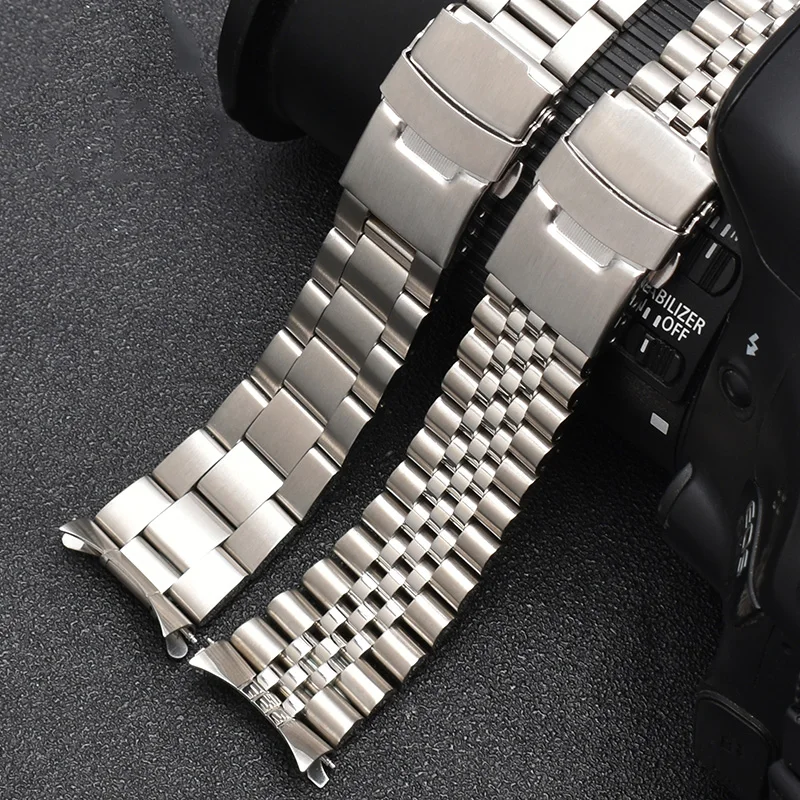 

20mm 22mm Stainless Steel Watch Strap Men Solid Metal Curved End Wrist Band Bracelet for Seiko SKX007 009 SKX175 SKX173 SKXA35