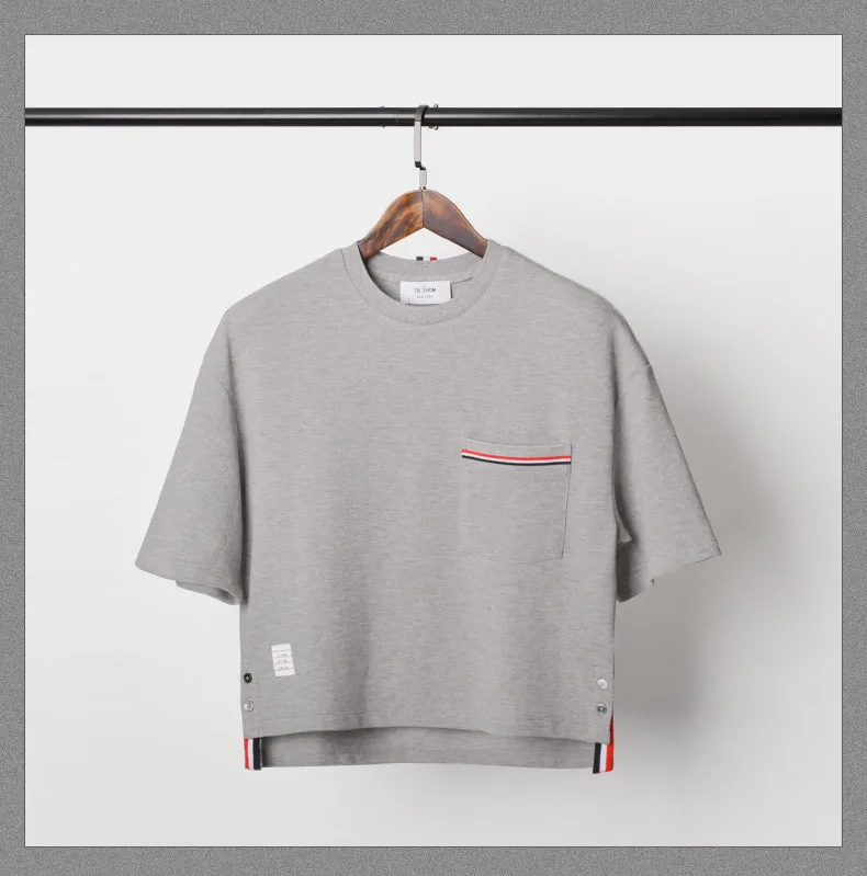 Модная брендовая короткая футболка TB THOM для женщин свободная спортивная одежда в