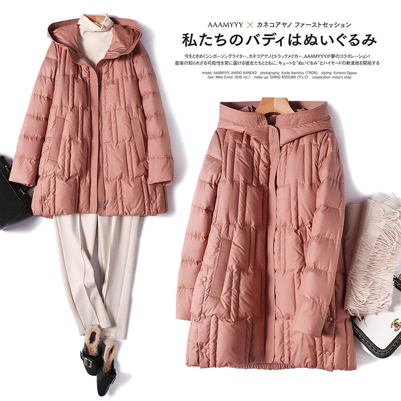 

Женское длинное зимнее пальто SHUCHAN, 2021 белый утиный пух, зимний однотонный, на молнии, с широкой талией, тонкие, с карманами в стиле High Street, 90%