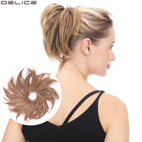 delice rubber band straight bun big hair scrunchie elastic donut chignon synthetic hair buns for womengirls