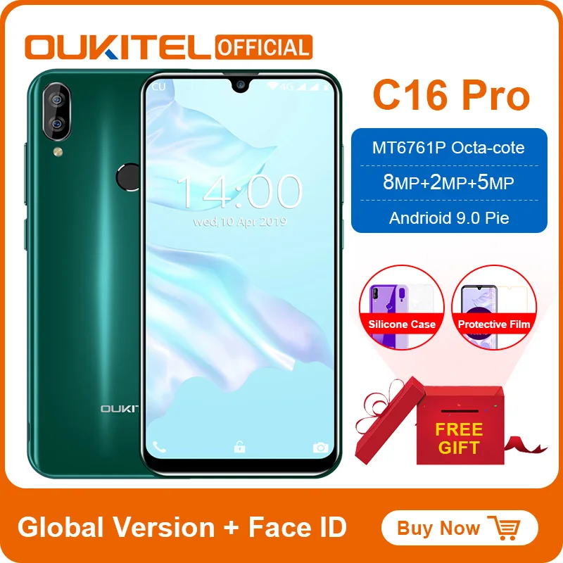 Смартфон OUKITEL C16 Pro 3 ГБ 32 четырехъядерный процессор MTK6761P 5 71 дюймов экран в виде