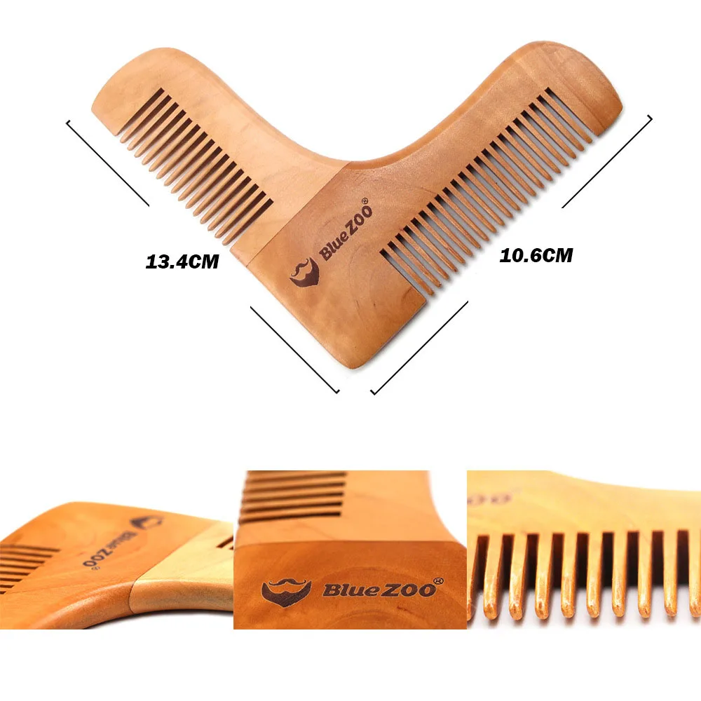 

New Wood Anti-hair Loss Comb Double-side Shaping Styling Template Beard Trim Template Combs Men Shaving