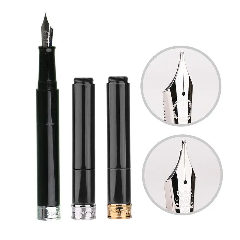 PENBBS 471 акриловая смола короткая черная авторучка гладкая M/F 0 5 мм перо ручки для