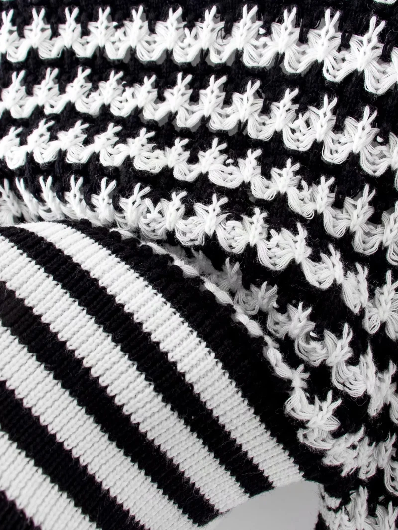 

blouses party female vintage knitwear tops girls chic Elegant women knitted striped tops 2021 fashion ladies bomb