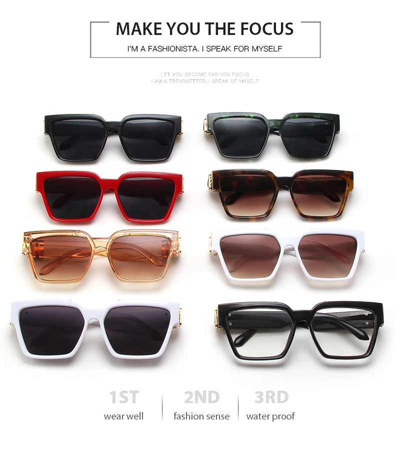 

Luxury Brand Square Sunglasses Women Men 2021 Trend Vintage Sunglass Female Designer Sun Glasses Shades For Women Classic UV400