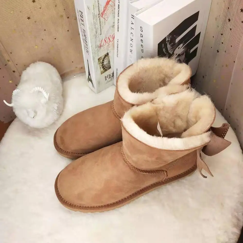 

2020 Fashion Real Sheepskin Women's Winter Classic Woman Snow Boots Genuine Sheepskin Women Boots Women Shoes Warm Shoes
