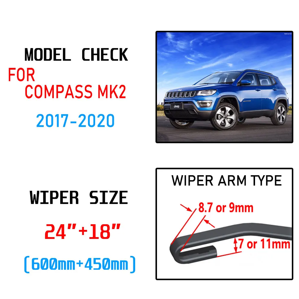 Для Jeep Compass 2017 2018 2019 2020 MK2 2nd Gen Мобильные аксессуары спереди стеклоочистителя