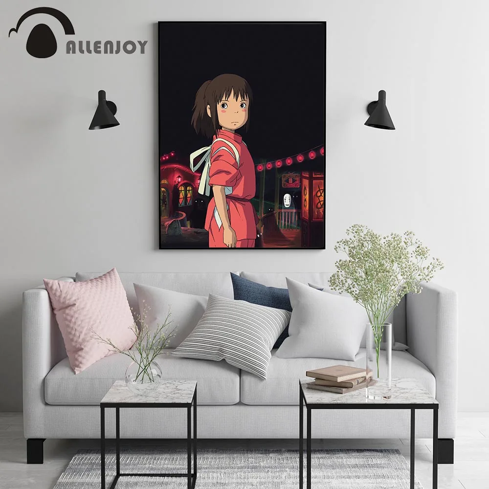 Allenjoy Ghibli картина холста Хаяо Миядзаки Унесенные спиралью без лица человек
