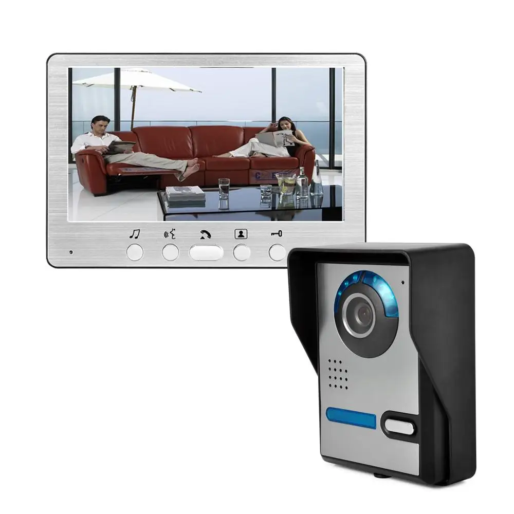 7-дюймовый проводной видеодомофон с ЖК-дисплеем камера ночного видения 1000TVL
