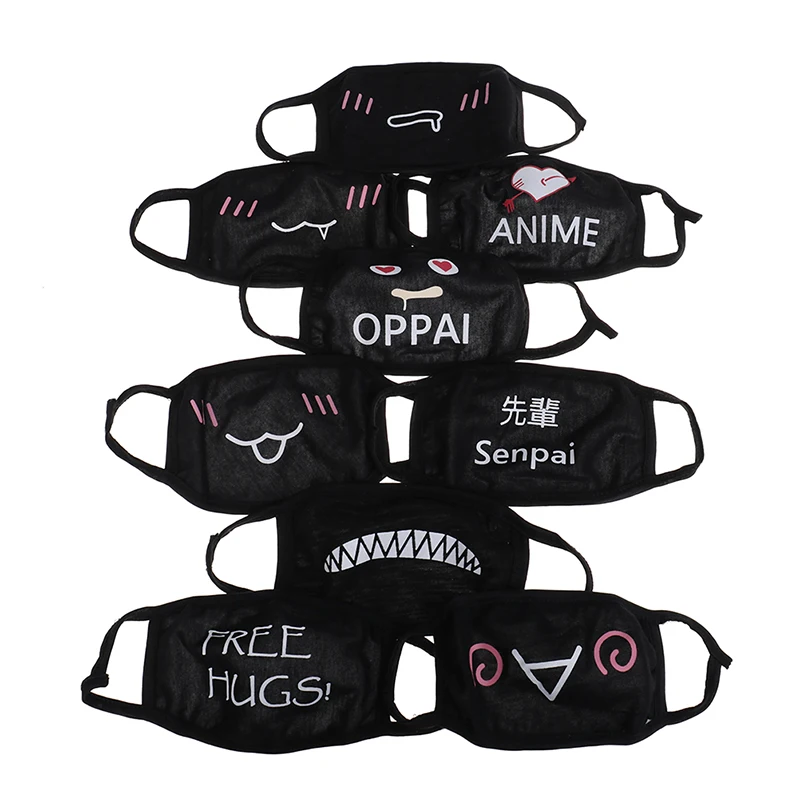 Велосипедная маска для лица 1 шт. хлопковая Пылезащитная рта и Kpop Черный Медведь