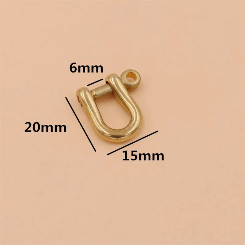 6mm 2 шт. цельное Латунное d-образное кольцо в виде застежки для брелока, металлические пряжки для сумок, пряжки для ремней, крючки, застежка, сделай сам, кожаная сумка, аксессуары для рукоделия - Цвет: 6mm