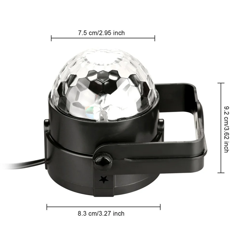 

Crystal RGB Led Disco Sound Actived Stage Lights with For Christmas Home KTV Xmas Wedding (Plug)
