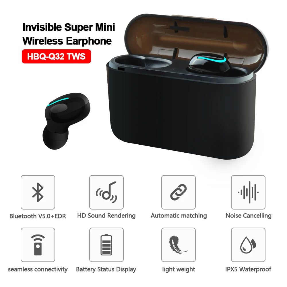 True Bluetooth 5 0 наушники вкладыши tws с беспроводной головной убор микрофоном зарядным