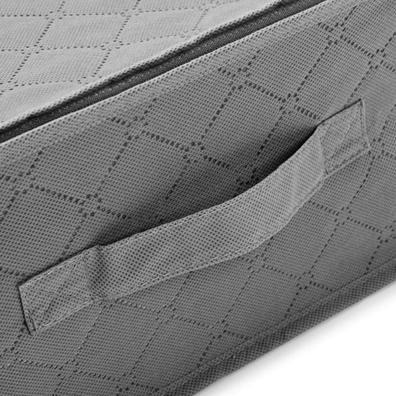 

Foldable Under Bed Bags Pack 5 Grid Under Bed Storage Boxes Thick Breathable Underbed Clothes Storage Bags Zippered Organizer