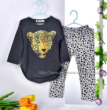ST020-Gray HELLO KITTY Комплекты одежды для девочек весна хлопок милый костюм для рубашка для девочек+ штаны комплект одежды для детей высококачественная одежда комплект - Цвет: ST020-Gray