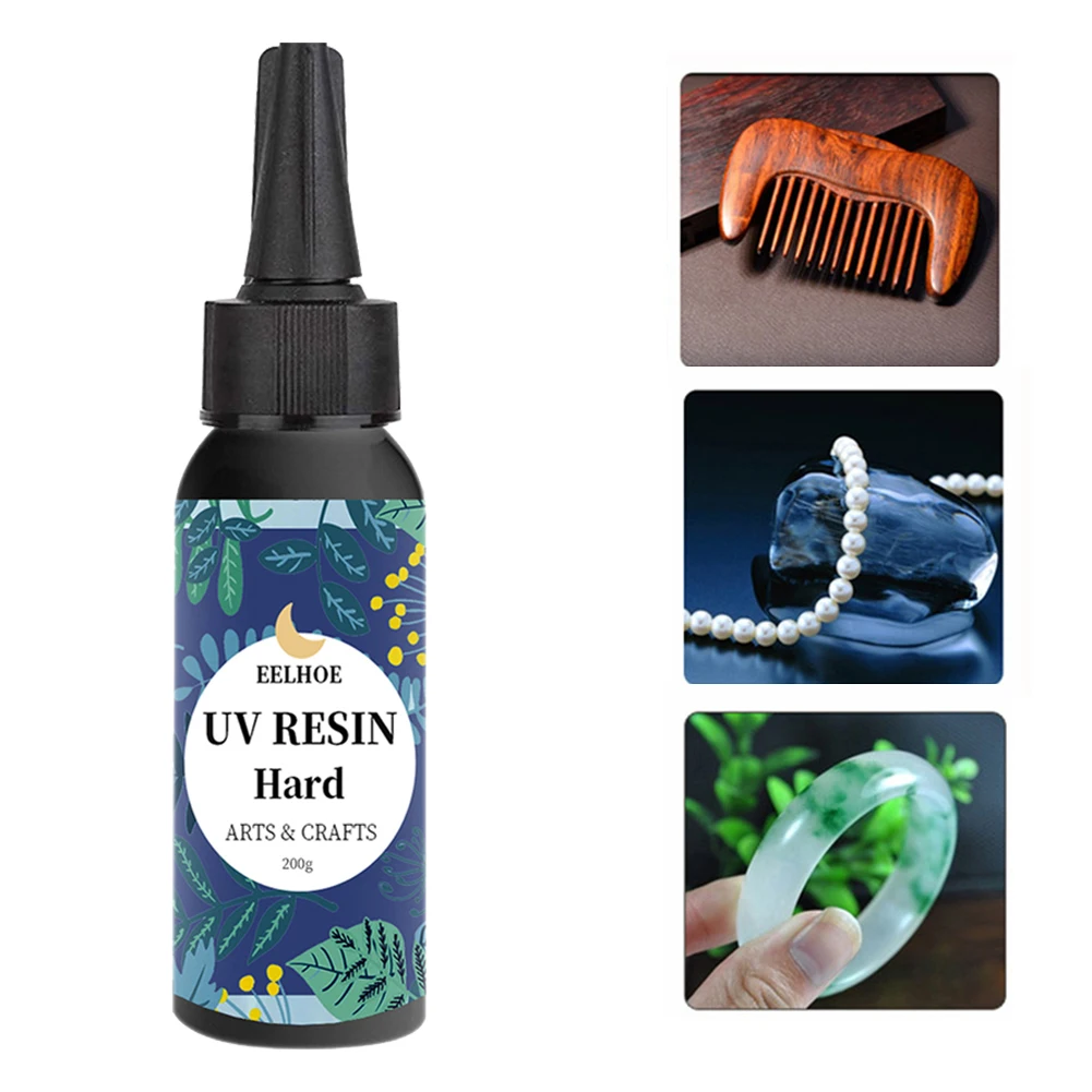 

50/100/200ml UV Ultraviolet Resin Gel Curing Quick-drying Non-toxic Transparent Sunlight Activated Hard UV Resin Glue
