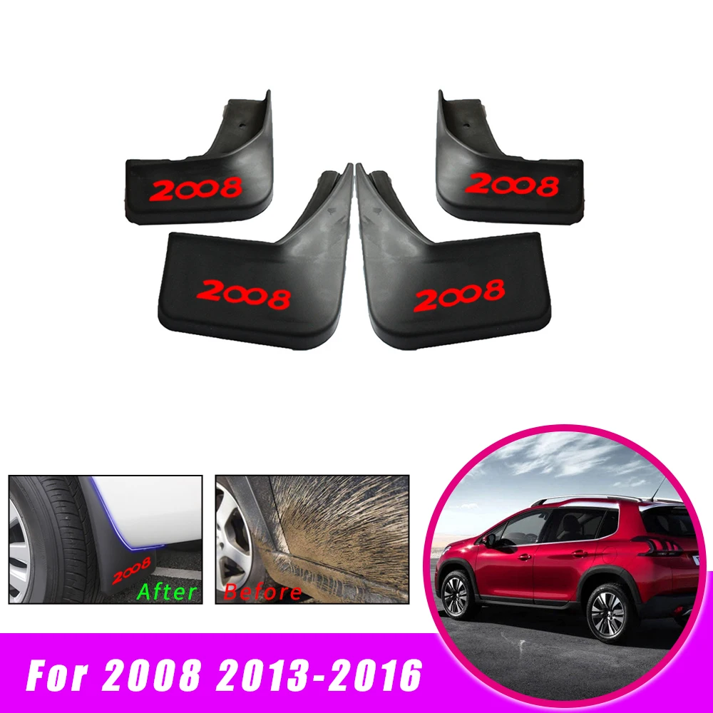 

4pcs Auto Mudguards Fender Mudflaps For Peugeot 2008 2013 2014 2015 2016 Car Mud Flaps Splash Guards Anti-Dirty Car Accessories