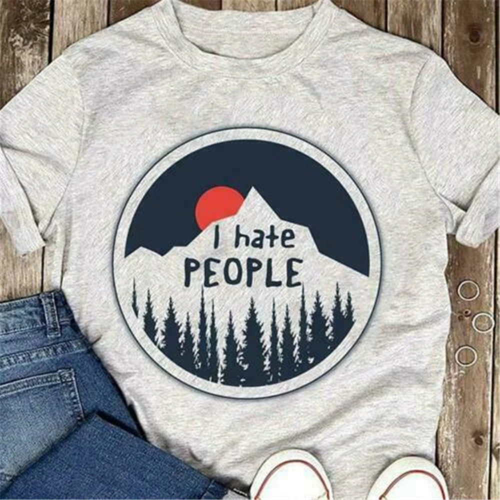 Кемпинг I Hate люди мужская футболка хлопок Cool крутые Топы Футболка|Мужские