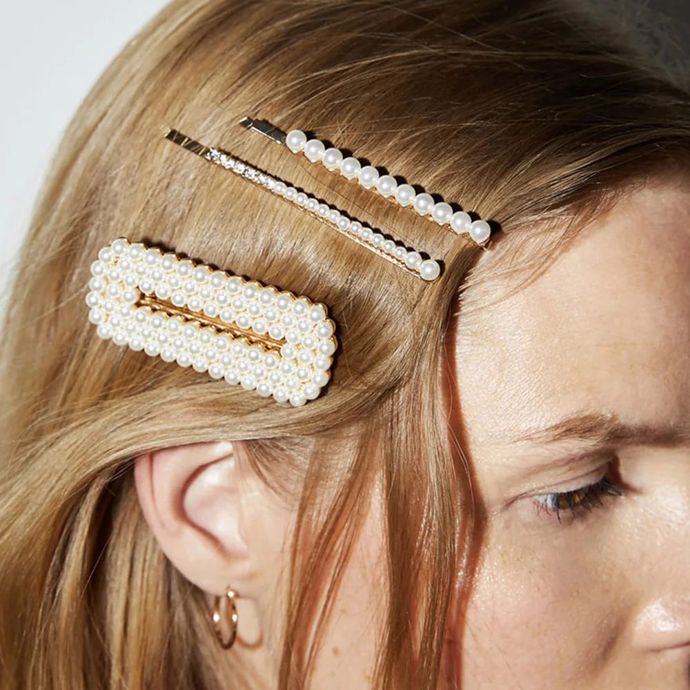 1 комплект корейская мода твердые заколки для волос с жемчугом женщин девочек