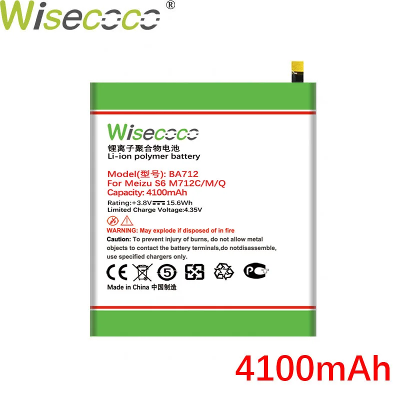 Аккумулятор Wisecoco BA712 4100 мА ч для MEIZU Meilan M6S S6 M712Q M712M M712C M712H | Мобильные телефоны и