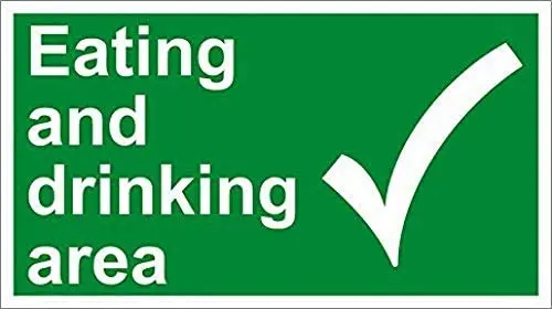 

Metal Signs for Outdoors Eating and Drinking Area Safety OSHA/ANSI Metal Sign 8 X 12 Inch